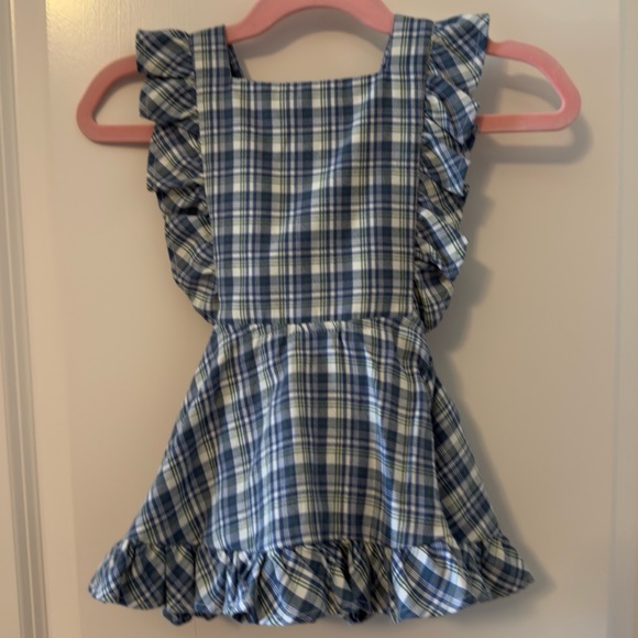 Blue Plaid Ruffle Pinafore Dress - sanvalentin.cl Blue Plaid Ruffle Pinafore Dress - sanvalentin.cl